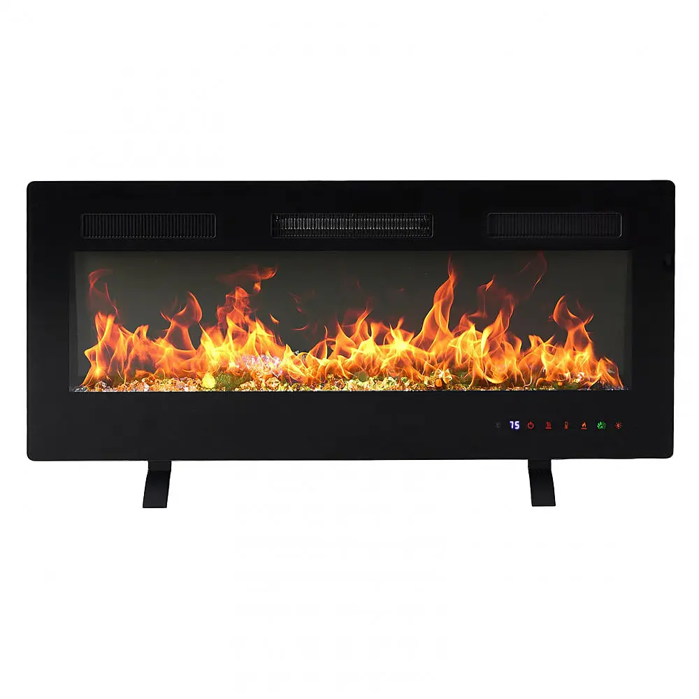 Lareira Elétrica DUMOS 107x46cm 1500W 169 Cores LED Timer Embutir 110V