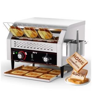 Torradeira de Esteira Elétrica Comercial PYY Industrial para Torrar 450 Fatias por Hora em Aço Inoxidável Resistente