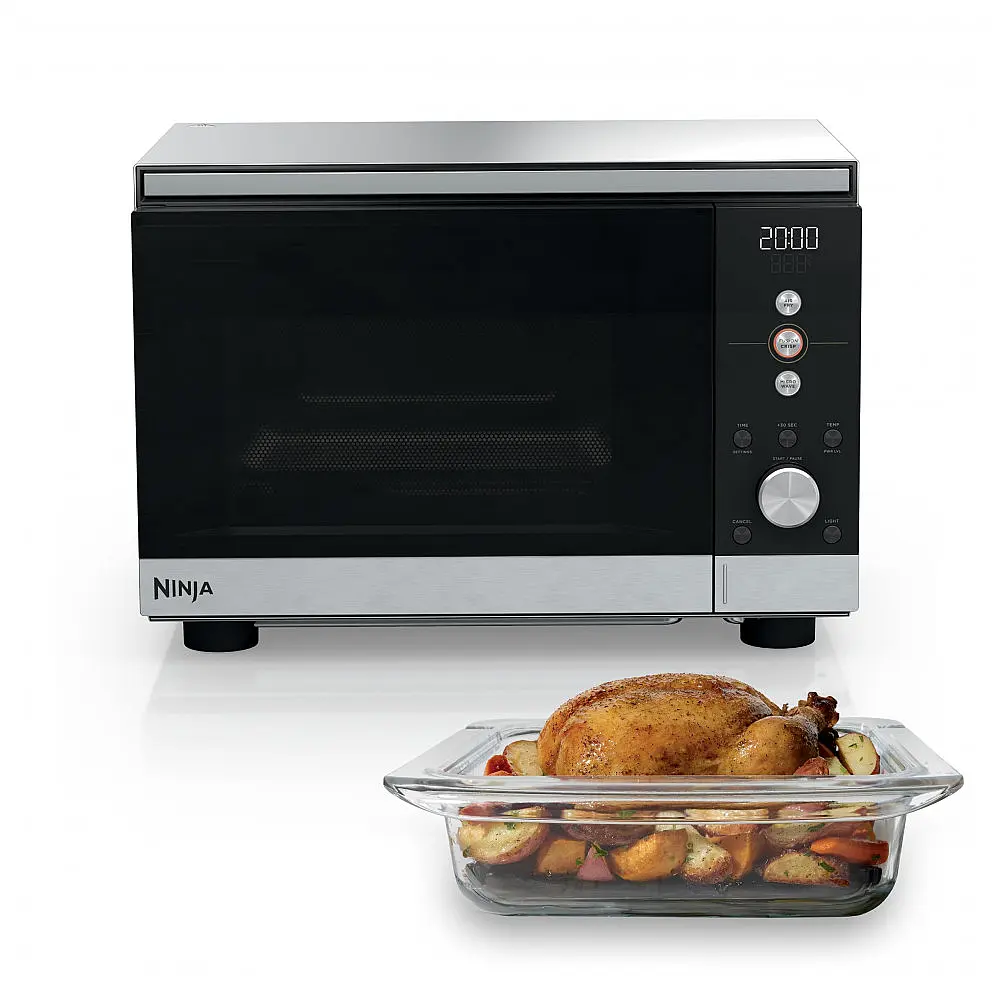 Micro-ondas com Air Fryer Ninja Crispi MW101 14-em-1 Prata Bancada 0,9 Pés Cúbicos