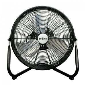 Ventilador de Piso Profissional de Alta Velocidade em Metal Resistente, 110V, Hurricane, Preto