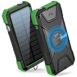 Powerbank Carregador Solar 18W, QC 3.0 20000mAh IPX5 a Prova Dágua, BLAVOR PN W12, Preto