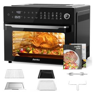 Forno Elétrico de Bancada 19 em 1, 30L com Função Air Fryer, Espeto Giratório, Livro de Receitas, 110V 1800W, Aeitto BAF-803