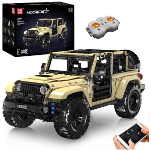 Kit de Construção Carro Wrange Off Road com 3621 Peças e Controle Remoto para Adultos, Mould King 13184, Marrom