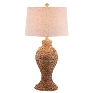 Abajur Luminária de Mesa com 78 cm de Altura Trançada a Mão, para Quarto, Sala de Estar, Estante e Escritório, 110V 100W, JONATHAN Y, Marrom