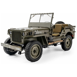 Carrinho de Controle Remoto JEEP, com Luzes de LED, Recarregável, ROCHOBBY RC12001RTR, Verde