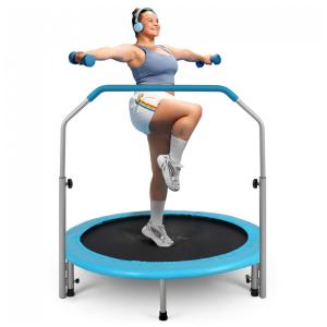 Cama Elastica Infantil com Corrimão Ajustável para até 100 kg, SERENELIFE SLELT403, Azul