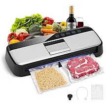 Seladora a Vácuo Automática para Alimentos Secos e Úmidos em Aço Inoxidável com Controle Digital, 110V, ICFPWR, Preta