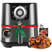 Fritadeira Elétrica AirFryer 5.5L de Capacidade com Painel de Controle Digital e Antiaderente, 1700W, 110v, UTEN, Rosa