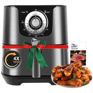 Fritadeira Elétrica AirFryer 5.5L de Capacidade com Painel de Controle Digital e Antiaderente, 1700W, 110v, UTEN, Rosa