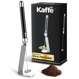 Espumador Elétrico de Leite em Aço Inoxidável a Bateria com Suporte, KAFFè KF6010, Preto