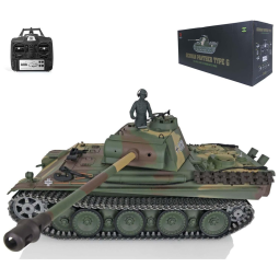 Tanque Panther G de Controle Remoto Escala 1/16 com Trilhos e Rodas de Metal para Adultos, Wheelfun