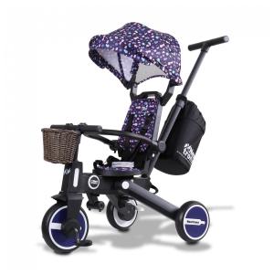 Triciclo Infantil com Cesta, Mochila de Viagem e Bolsa para os Pais para Crianças de 1 a 5 Anos, NewtronX, Roxo