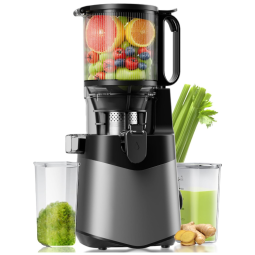 Espremedor de Frutas com Prensagem a Frio LUIXXN, Bocal de 14,7 cm, 350W, Eficiente, Fácil Limpeza e Alto Rendimento