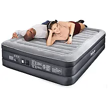 Colchão Inflável Casal Queen, com bomba de ar incluída, 110v, BEDSURE, Cinza