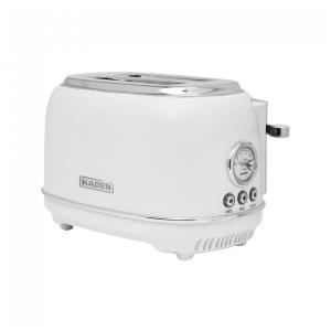 Torradeira HADEN Chelsea inox 2 fatias marfim e cromada com fenda larga e 6 níveis de tostagem 900W 110V