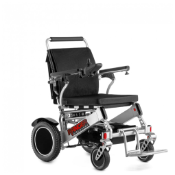 Cadeira de Rodas Elétrica Dobrável Reclinável para Adultos de até 180 kg, Porto Mobility, Prata
