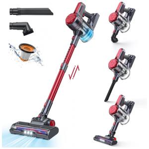 Aspirador de Pó Multifuncional EICOBOT sem Fio com Acessórios, Painel LED e Sucção Potente 20000PA, 110V 150W, Vermelho
