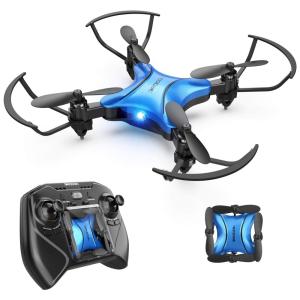 DROCON Ninja Drone com Câmera 1080P HD WiFi para Crianças, Braços Dobráveis, Azul