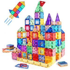 Kit de Construção com Blocos de Construção Magnéticos 3D, para 5 Anos ou mais, JOJOGOGO KBZS 60, Vermelho