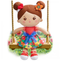 Boneca de Pelúcia Fofinha OUOZZZ para Meninas - Primeira Boneca Hispânica para Menores de 2 Anos - Marrom, Macia e Dorminhoca