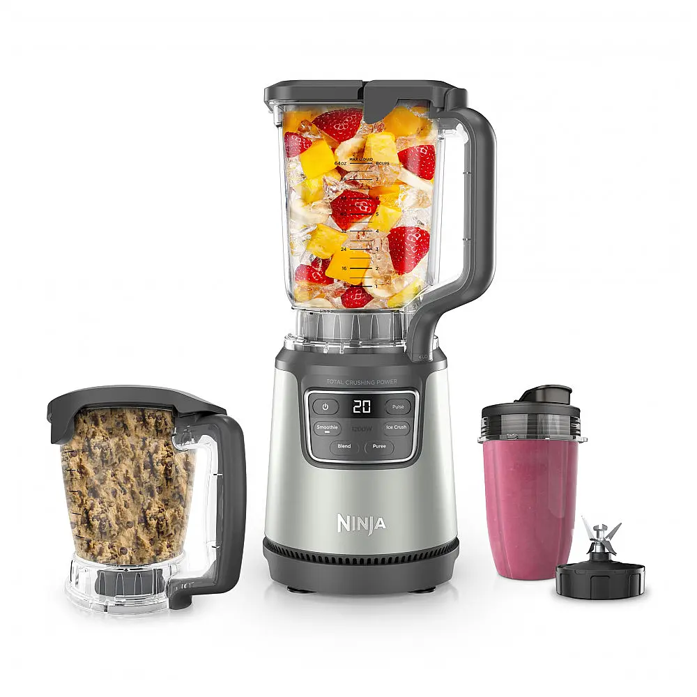 Liquidificador Ninja BO402 Sistema de Cozinha Bege 4-em-1 Processador 2,1L 1200W 120V