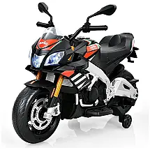 Moto Elétrica 1 Assento 12V, com Luzes de LED, Porta USB, COSTZON, Preto