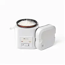 Mini Panela de Arroz Elétrica 1.2L com Função de Manter Aquecido, 110v, HOMCORT, Branco