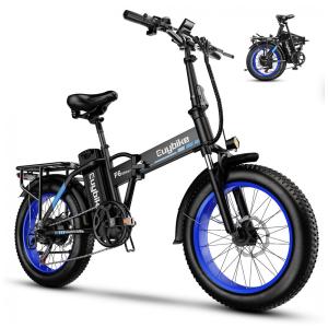 Bicicleta Elétrica Dobrável bluebiko F6B com Motor Brushless 750W (Pico 1000W), Bateria Removível 48V 20Ah, Freios a Disco Duplos e Sistema