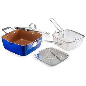 Panela Profunda de Aço Inoxidável, GOTHAM STEEL, Azul