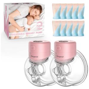 Bomba Tira Leite Sergand Dupla Portátil com Painel Digital 2 Modos, 9 Níveis de Sucção e , Rosa