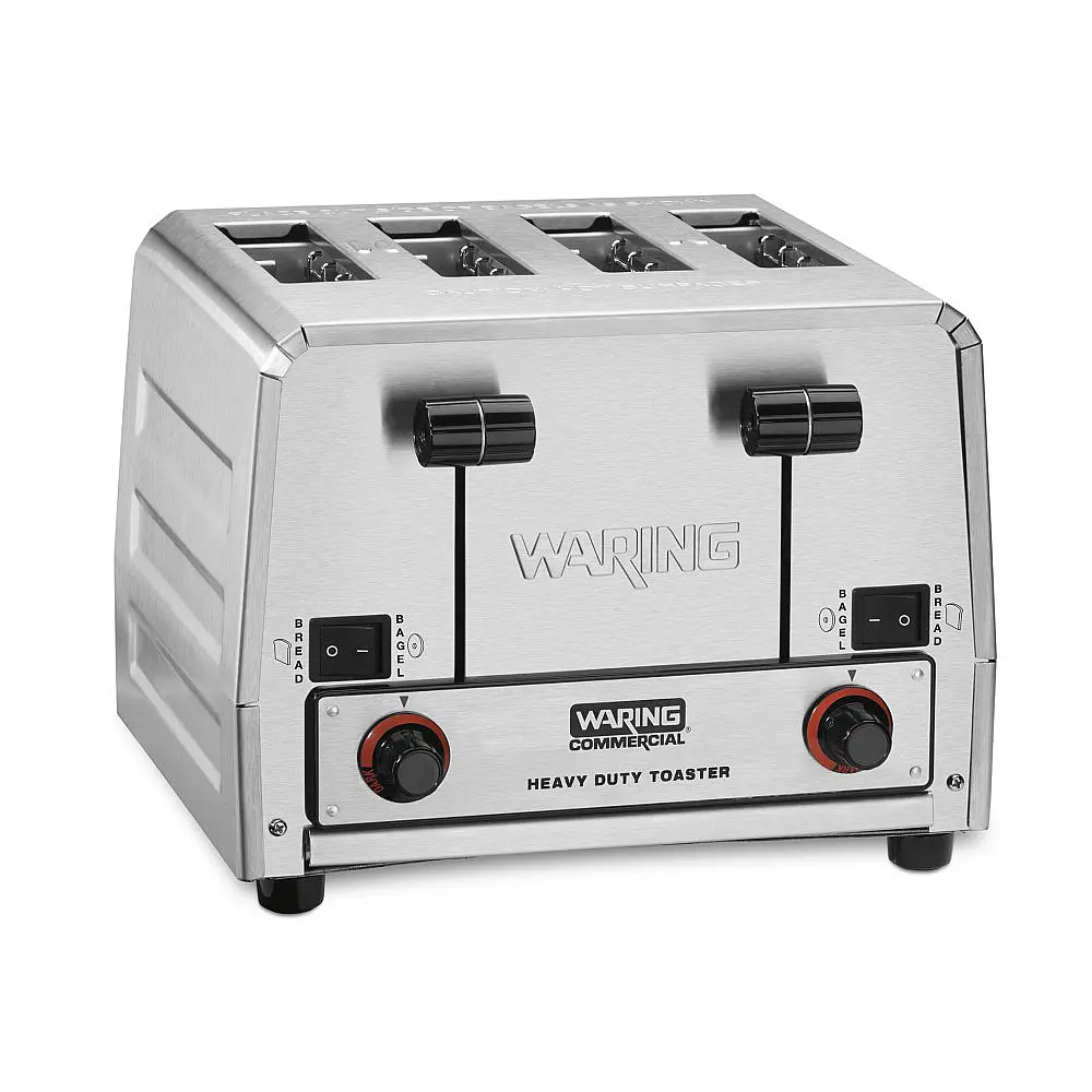 Torradeira em Aço Inoxidável de 4 Fatias com Plugue de 6 a 15 Fases, 240V 2700W, Waring WCT855, Prata