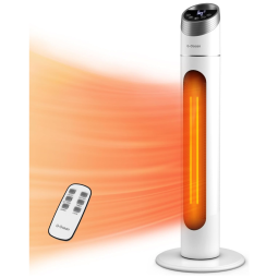 Aquecedor Elétrico Portátil de Cerâmica com Termostato Ajustável, Proteção Contra Superaquecimento e Controle Remoto, 1500W 110V, G Ocean