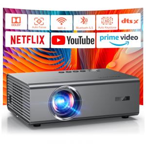 Projetor 4K com Aplicativos Integrados, Foco Automático de 1200ANSI, Keyston 6D, Áudio Dolby, Projetor Inteligente Kogata com WiFi 6