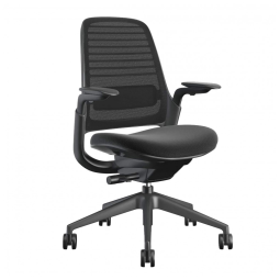 Cadeira de Escritório Ergonômica Giratória e Ajustável, STEELCASE 435A00 5T21 5S26 6205 4ARM LUM CC, Preto