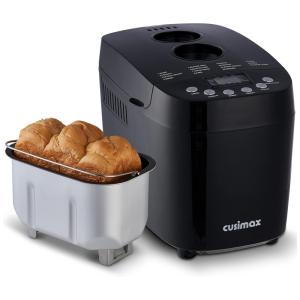 Máquina de fazer pão CUSIMAX, com panela antiaderente de capacidade de 3 lb e pá para amassar 2 massas, digital, programável, 15 em 1