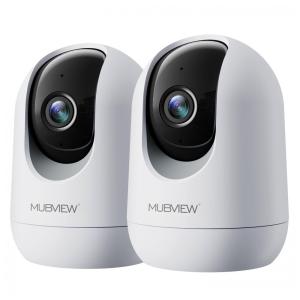 Câmeras de Segurança Interna com Fio 2K Controle via App e Visão Noturna 2UN MUBVIEW PK320, Branca