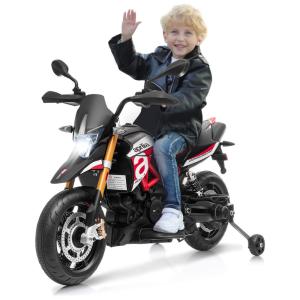 Costzon Moto Elétrica Infantil 12V Recarregável com Luzes e Sons, MP3, Vermelha, 3 a 6 anos