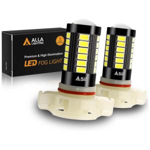 Lâmpada Automotiva Para Neblina 2800lm Super 12V 6000K, ALLA LIGHTING 5201 LED DRL 5202 LED Fog Light Bulb, Branco