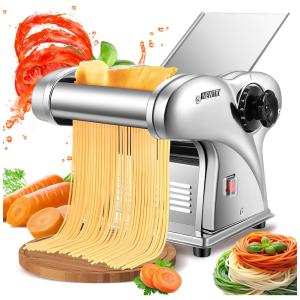 Máquina de Fazer Massas Elétrica NEWTRY - Faça Noodle em Casa com Facilidade e Precisão - Aço Inoxidável - 110V EUA