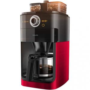 Cafeteira Elétrica Programável Philips com Moedor Embutido e Painel Digital, 110v, COFFEE MACHINE, Vermelho