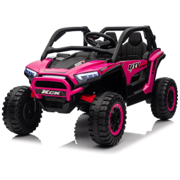 Carro Elétrico Infantil, Jeep UTV com Controle Remoto, Luz LED, Pneus EVA, Cinto de Segurança e Portas com Trava, 24V, Karbost, Rosa