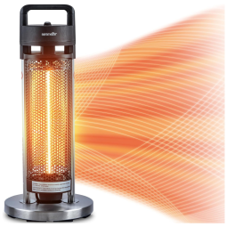 Aquecedor Portátil Elétrico Infravermelho com Controle Remoto e Proteção Contra Superaquecimento, 110V 900W, Sound Around, Preto