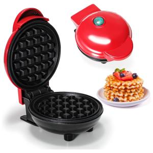 Máquina de Waffle Antiaderente, Aço Inoxidável, 350W, 110v, FYCJYYSH, Vermelho