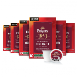 Cápsulas de Café Trailblazer torra média escuro 60u 1850, FOLGERS COFFEE, Marrom