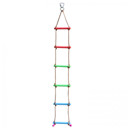 Escada de Corda Rainbow Craft Multicolor 2m - Capacidade 100 kg com Ganchos