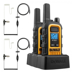 Kit 2 Rádio Walkie Talkie 1W Bidirecionais com 2 Fones de Ouvido, DEWALT DXFRS300