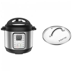Panela de Pressão Elétroca 9 Litros 9 em 1 com Tampa de Vidro, 110V, Instant Pot Duo Plus, Prata