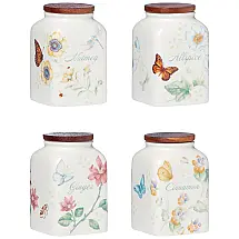 Conjunto de 4 Potes de Especiarias 177 mL, Lenox Butterfly Meadow, Branco