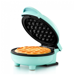 Mini Máquina de Waffle Antiaderente, turquesa, 110v, HOLSTEIN HOUSEWARES HH 09125016I, Azul turquesa