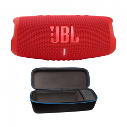 Caixa de Som Bluetooth Portatil 5 a Prova d IP67 com 20H de Reprodução, JBL Charge 5 Red with Case, Vermelho